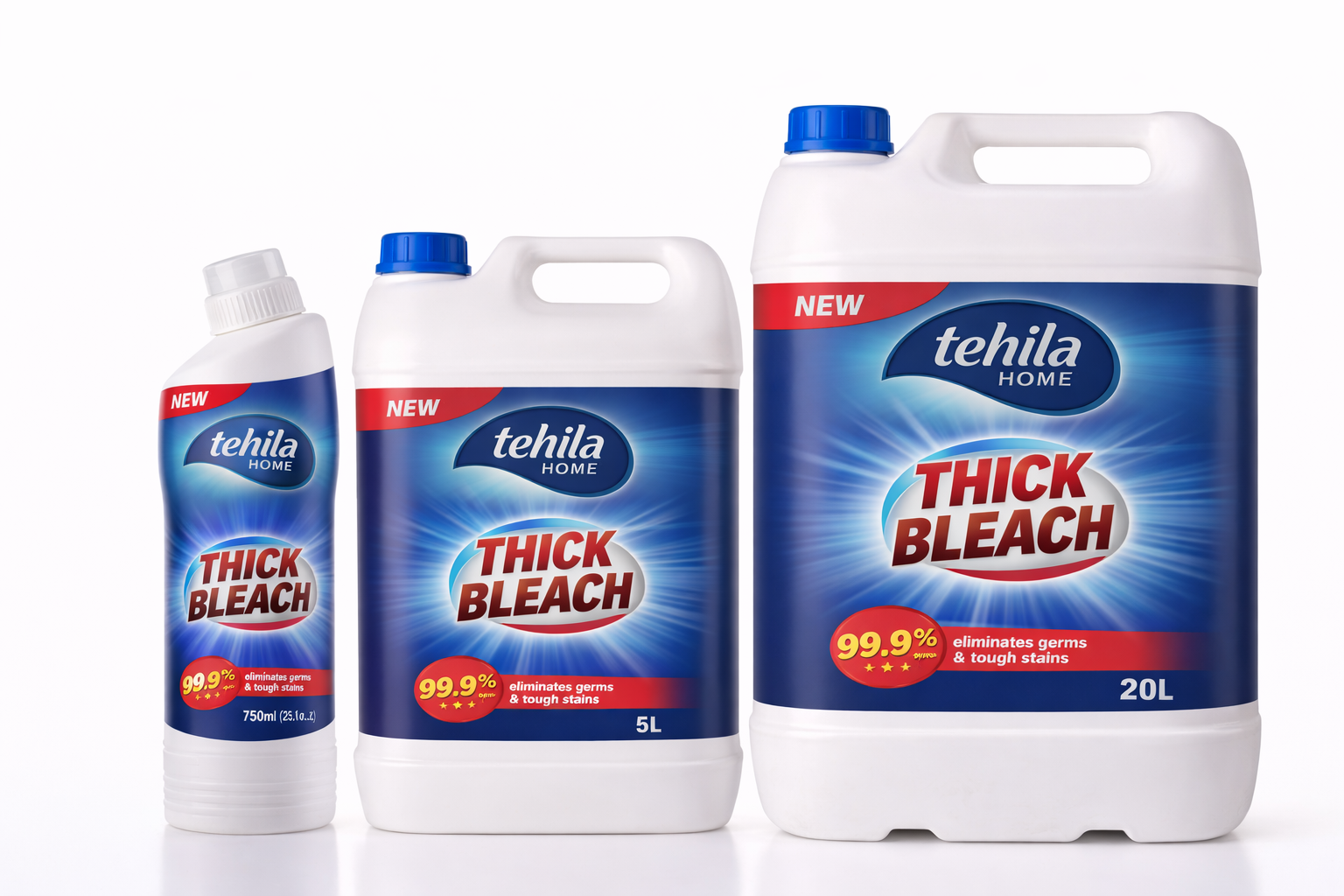 Tehila Home thick bleach disinfectant for toilets and bathroom cleaning
